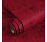 Papier peint autocollant rouge foncé velours - Rouleau 40 x 500 cm - Pour meubles et murs - Surface en velours - Autocollant - Pour meubles, portes d'armoire et murs