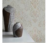 Papier Peint Baroque Samuel M1-No.2447 Or Gris Ornement Classique Baroque