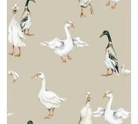 Papier peint bébé Dekornik White Ducks Return To Innocence Blanc 280x50 cm