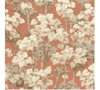 Papier Peint - BELGRAVIA - Rivington - Orange brûlée - Floral et végétal - 10,05 m x 53 cm