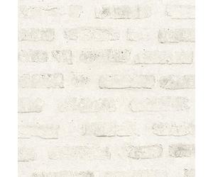Papier peint brique blanche beige moderne | Tapisserie brique couleur claire salle de bain | Papier peint intissé couloir & chambre | Papier peint pas cher