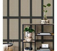 Papier Peint Cannage Panneau Beige/Noir - Fine Decor FD42998
