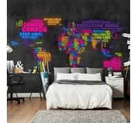 Papier Peint Carte en Italien Couleurs - Multicolore