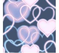 Papier peint coeur néon bleu marine - rose Arthouse 925605