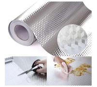 Papier peint de cuisine, résistant à l'huile, en feuille d'aluminium auto-adhésive, résistant aux éclaboussures et à la chaleur,