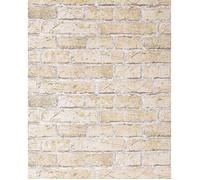 Papier peint design vintage rustique EDEM 583-20 aspect mur de briques bricks brix beige sable.