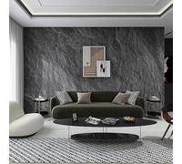 Papier Peint Effet Roche 3D 500 X 280Cm Intissé Texturé Pierre Revêtement Mural Moderne Industriel Gris Foncé Papier Peint Photo Pour Salon Chambre Salle De Bain Mur Tv Décoration 500 Cm X 280