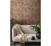 Papier Peint En Pierre Motif Mur, Rouge Foncé Brique - Rouge, Marron, Beige