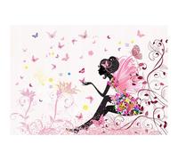 Papier Peint Enfant Fée Papillons Intissé Panoramique 350x250 cm - Colle Inclus - Chambre Enfant - Moderne Papier Peint