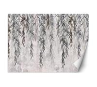 Papier Peint - Entoilage 130g/m2 - Motif Plantes tropicales en gris - 368x254 cm - Gris - Décoration murale à coller - Feeby