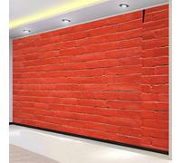 Papier Peint Extra Grand 3D Mur de Briques Rouges 450x315 cm, Fresque Murale Panoramique Pays Rétro en Intissé HD Revêtement Mural pour Décoration Murale Intérieure Pose Facile 3305o