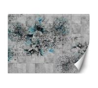 Papier Peint - Feeby - Aquarelle de fleurs - 254x184 cm - Gris - Intissé 130g/m2