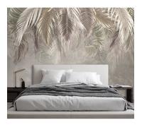 Papier Peint - Feeby - Motif 3D - Feuillage Tropical - 368x254 cm - Or - Intissé