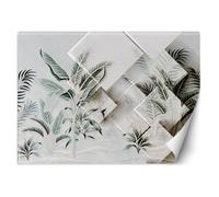 Papier Peint - Feeby - Motif Feuilles vertes 3D - 350x245 cm - Entoilage 130g/m2 - Intérieur