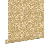 papier peint fleurs jaune ocre 50 x 900 cm - ESTAhome