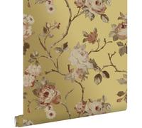 papier peint fleurs vintage or et rose terracotta 53 cm x 10.05 m - ESTAhome