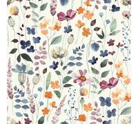 Papier peint floral adhésif, bleu délavé, idéal pour salon et chambre d'enfant