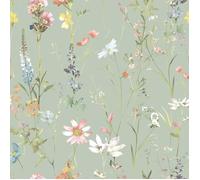 Papier peint floral Elsie vert sauge World of Wallpaper AF0044