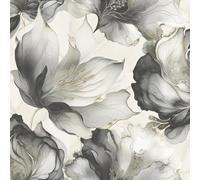Papier Peint Floral Elysian avec Détails en Or Métallique Idéal pour le Salon, les Couloirs ou les Chambres Noir/Or Muriva 212502