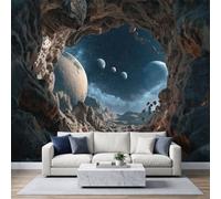 Papier Peint Galaxie Lave Gravier Décombres Papier Peint Panoramique | Cosmos Espace Planètes Tapisserie Mural 350x256 cm Pour Salon Chambre Chambre D'Enfant Décoration Murale