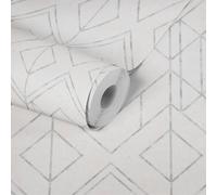 Livingwalls papier peint géométrique Metropolitan Stories Ava New York papier peint intissé blanc gris 10,05 m x 0,53 m