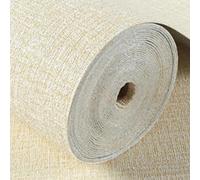 Papier peint insonorisant à efficacité thermique Beige 50 x 1000 cm | Structure en matériau dense, bloque la transmission du son, propriétés d'isolation thermique, facile à décoller