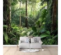 Papier Peint Intissé 350 x 256 cm, Forêt Tropicale Moderne, Décoration Murale pour Chambre Principale et Salon, Vert