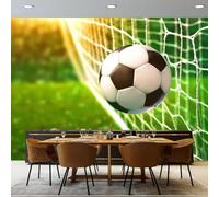 Papier Peint Intissé 350 x 256 cm, Motif Style Sportif Motif Football, Décoration Murale pour Chambre Principale et Salon, Vert