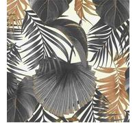 Papier peint intissé 462050 papier peint Botanical jungle 53 x 1005 cm Rasch Selection noir