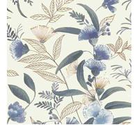 papier peint intissé 869125 papier peint Botanical jungle 53 x 1005 cm Rasch Symphony bleu