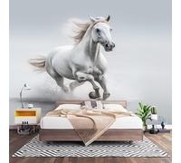 Papier Peint Intissé Animaux Haute DéFinition Image de Cheval Laine Papier Peint Panoramique Enfant 3D Effet Salon Chambre Bureau Couloir Peinture Minimalisme Murale Décor Mural Moderne 400x280 cm