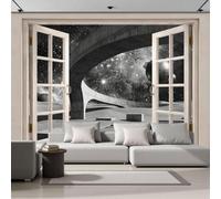 Papier Peint Intissé Architecture Béton Du Désert 3D, Papier Peint Panoramique Paysage Surréaliste Gris Anthracite Pour Salon Chambre, Déco Murale Maison, Décoration Photo Murale Moderne 400X280Cm