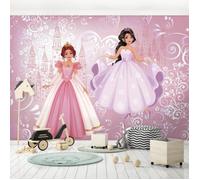 Papier Peint Intissé Chambre Enfant Fille 254x184 cm Rose Princesse Photo Non Tissé Muraux Trompe l'oeil