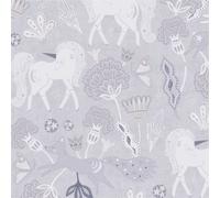Papier peint intissé chambre enfants gris Lilly & Luis A.S. Création 771381 10.05 m x 0.53 m licorne