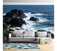 Papier Peint Intissé Côte Rocheuse Papier Peint Photo Pour Salon Fresque Murale Personnalisée Paysage Naturel Poster Panoramique Décoration Intérieure Non Autocollant Côte Rocheuse 368 Cm X 2