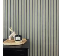 Papier peint intissé effet 3D - Rayures - Vert olive - Style industriel - Salon et chambre