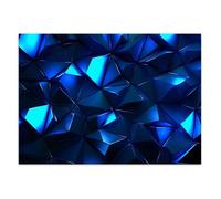 Papier peint Intissé - Effet Néon pour Gaming Room 350x245 cm - Moderne Décoration Murale - Effet 3D - Bleu foncé - Feeby