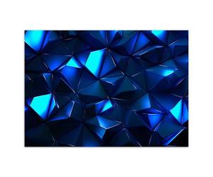 Papier peint Intissé - Effet Néon pour Gaming Room 350x245 cm - Moderne Décoration Murale - Effet 3D - Bleu foncé - Feeby