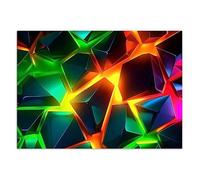 Papier peint Intissé - Effet Néon pour Gaming Room 400x280 cm - Moderne Décoration Murale - Effet 3D - Arc-en-ciel - Feeby