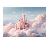 WallArena - Papier peint panoramique intissé für Mädchen nursery 300x210 cm - Papier peint photo non tissé - Pour salon et chambre à coucher - Effet 3D - Avec colle - Paysage, nuages, château, rêveur