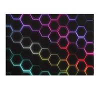 Papier Peint Intissé Enfant Garçon Hexagones Gaming Jeux 300x210 cm Tapisserie Chambre Enfant Photo Non Tissé Muraux Trompe l'oeil