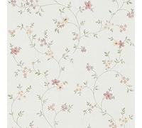 Papier peint intissé fleuri Tapisserie fleu florale bureau 937701 93770-1 A.S. Création Best of Vlies | Multicolore/Vert/Blanc | Rouleau (10,05 x 0,53 m) = 5,33 m²