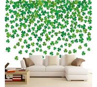 Papier Peint Intissé Matt Moderne Minimaliste, Blanc Vert 3D Papiers Peint | Trèfle Plantes Feuilles Papier Mural Decor Pour Salon Chambre TV mur salon Murales, Moderne Décoration Murale 250 x 175 cm