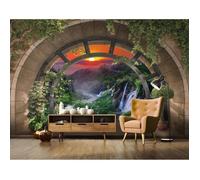Papier Peint Intissé Panoramique 3D Cascada Nature 254x184 cm Tapisserie Chambre Salon Photo Non Tissé Muraux Trompe l'oeil