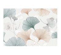 WallArena - Papier peint panoramique intissé Fleurs 300x210 cm - Papier peint photo non tissé - Pour salon et chambre à coucher - Effet 3D - Avec colle - Bohème blanc naturel