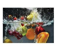 Papier Peint Intissé Panoramique Fruits Légumes Aliments Cuisine 254x184 cm Salon Photo Non Tissé Muraux Moderne Trompe l'oeil