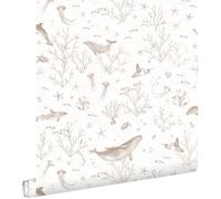 papier peint le monde sous-marin beige chaud 50 x 900 cm - ESTAhome