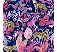 Papier peint léopard à décoller et coller, papier peint animal de la jungle, papier contact feuille rose tropical pour armoire, imperméable, auto-adhésif, papier peint rose pour plan de travail de cui