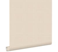 Papier peint lin sable beige - 53 cm x 10,05 m - ESTAHOME - Bureau - Intissé certifié FSC - Uni - A coller - Mat