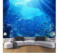 Papier Peint Monde Sous-Marin Soie Marine Poster 3D Pour Salon Chambre Décoration Murale Scène De Poissons Tropicaux 350×256 Cm